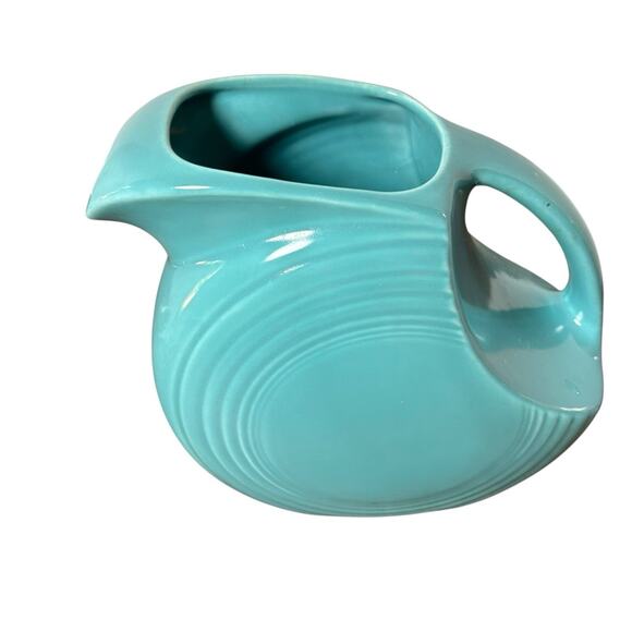 Fiesta Ware Other - Fiesta Ware Large 2 Qt Turquoise Disc Pitcher Water Jug 7.25” Homer Laughlin